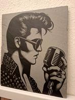 Leisteen plak 22x20 cm Elvis Presley, Minder dan 50 cm, Nieuw, Ophalen of Verzenden, Schilderij