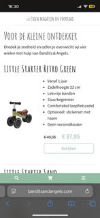 Bandits and Angels loopfiets groen, Kinderen en Baby's, Speelgoed | Buiten | Voertuigen en Loopfietsen, Ophalen, Nieuw, Loopfiets