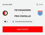 Feyenoord pec zwolle vak RR gele zijde, Tickets en Kaartjes, Eén persoon, September
