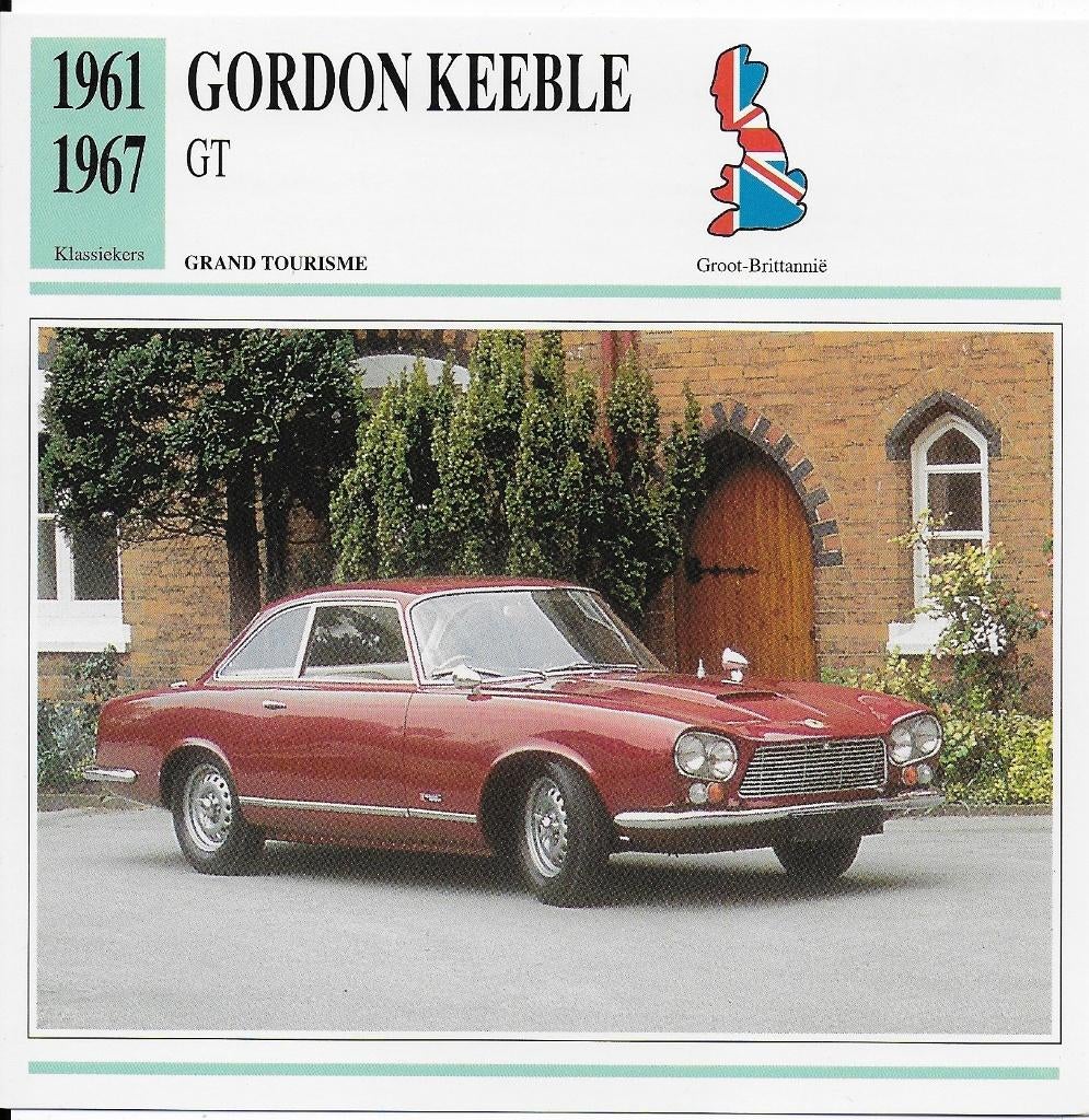 Ma737 autokaart gordon keeble gt (1961 - 1967 ), Ophalen of Verzenden, Gebruikt, Auto's