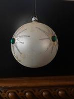 Oude grote kerstbal met 4 sterren met groene glazen stenen, Diversen, Kerst, Ophalen of Verzenden, Gebruikt