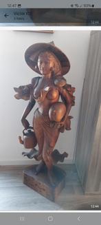 massief teak houten vrouwbeeld, Ophalen