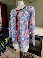 Atelier Goldner cardigan vest bloemen 42 L 21 korte maat, Verzenden, Zo goed als nieuw, Maat 42/44 (L), Blauw