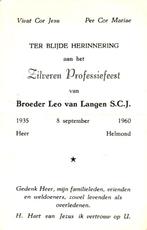 Langen van L. zilveren professiefeest 1935 Heer-1960 Helmond, Ophalen of Verzenden