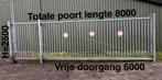 Vrijdragende electrische gegalvaniseerde schuifpoort >8mtr, Ophalen, Met poort, Spijlenhekwerk, Zo goed als nieuw