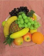 Decoratieve fruitschaal met kunstfruit, Schaal, Rond, Ophalen of Verzenden, Glas