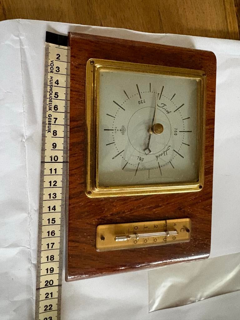 Antieke Barometer met Thermometer, Antiek en Kunst, Antiek | Klokken, Ophalen of Verzenden