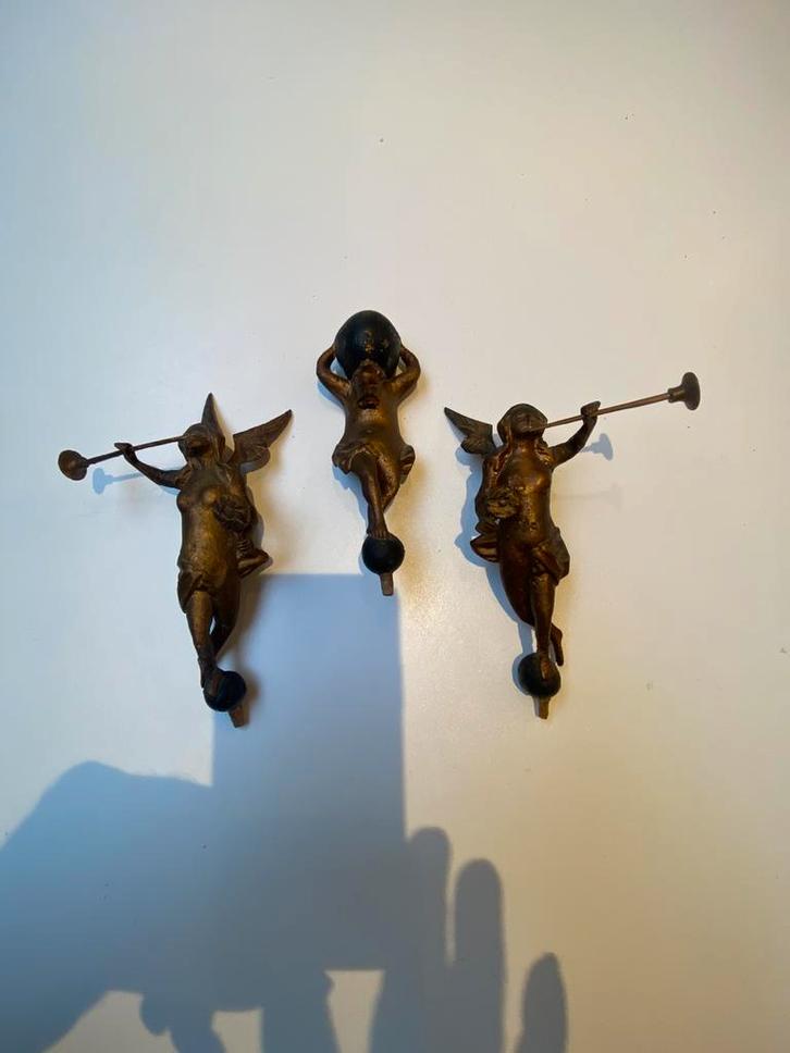 Antieke set houten beeldjes voor schippertje klok, Antiek en Kunst, Antiek | Klokken, Ophalen of Verzenden