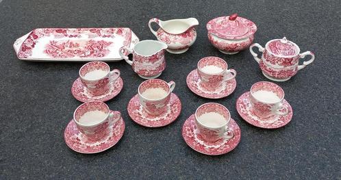 Vintage Theeservies Wood & Sons "English Scenery", Antiek en Kunst, Antiek | Servies compleet, Ophalen