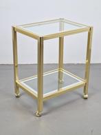 Vintage bar cart trolley serveerwagen regency messing glas, Gebruikt, 50 tot 100 cm, Regency vintage, Ophalen of Verzenden