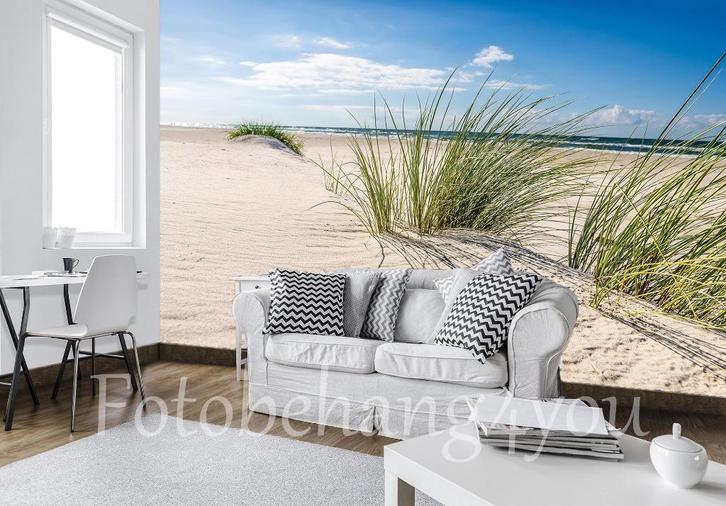 Strand helmgras fotobehang, strand behang, Fotobehang4you, Huis en Inrichting, Stoffering | Behang, Verzenden