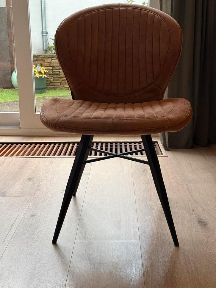 Mangohouten eettafel (120cm) + 4 MX Sofa stoelen'., Huis en Inrichting, Tafels | Eettafels, Gebruikt, 100 tot 150 cm, 100 tot 150 cm