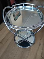 Barcart / Serveerwagen / Dranktafeltje, Huis en Inrichting, Tafels | Bijzettafels, Gebruikt, Metaal of Aluminium, Rond, 55 tot 75 cm