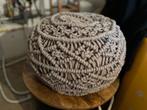Grijze Gebreide Poef, Ophalen, Minder dan 50 cm, Rond, Zo goed als nieuw