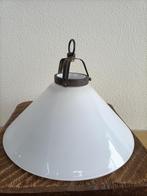 vintage glazen lamp lampenkap melkglas art deco brocante, Huis en Inrichting, Lampen | Hanglampen, Art deco, Ophalen of Verzenden