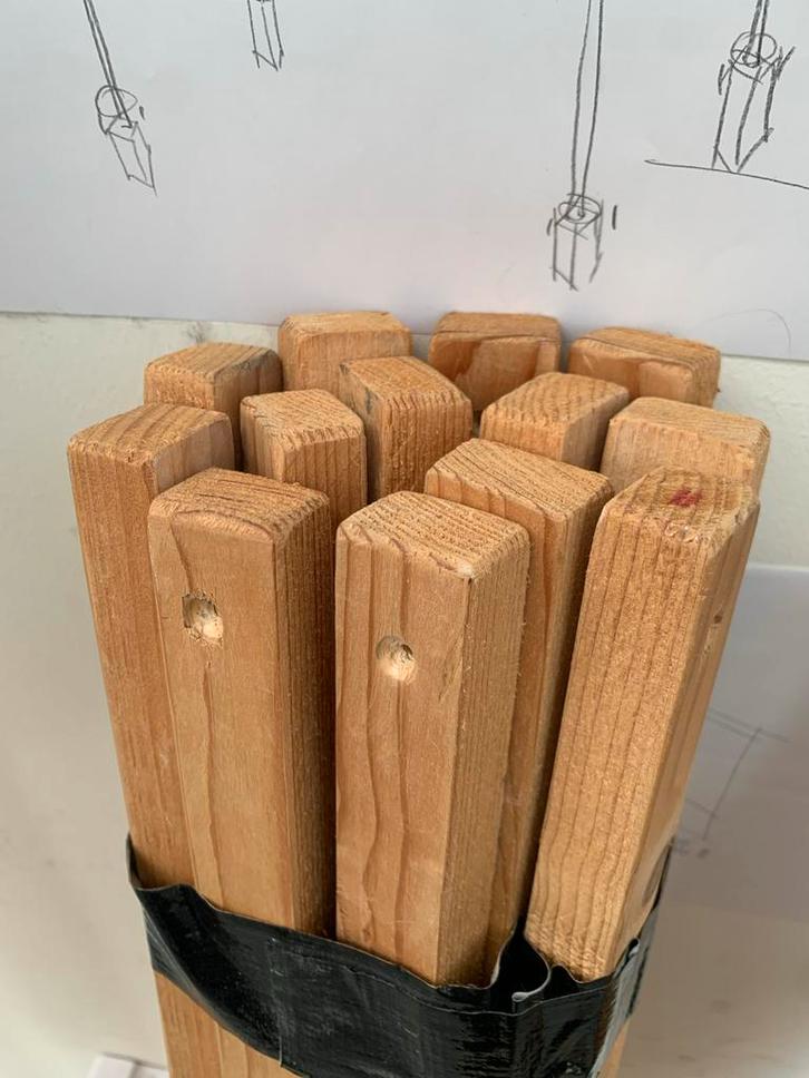 Hout voor bed of ander project, Doe-het-zelf en Verbouw, Hout en Planken, Gebruikt, Balk, Grenen, Minder dan 200 cm, 25 tot 50 mm