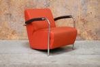ZGANieuw rode stoffen Leolux Scylla design fauteuil, Huis en Inrichting, Fauteuils, Ophalen, Metaal, Leolux, Leolux