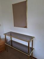 glazen sidetable met spiegel, Huis en Inrichting, Ophalen, Gebruikt, 100 tot 150 cm, Glas