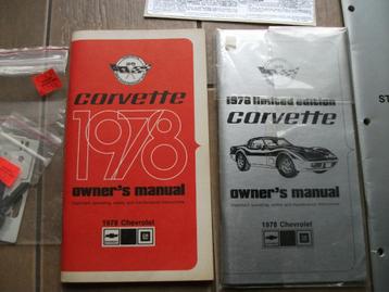 CORVETTE 1978 OWNERS MANUAL beschikbaar voor biedingen