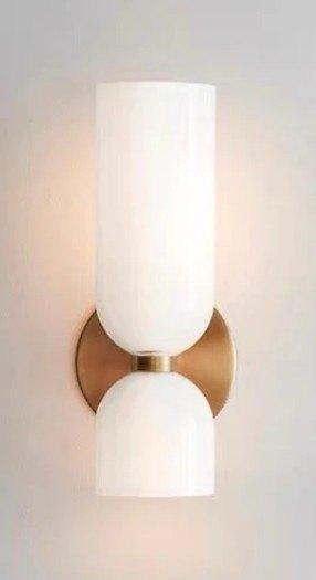 Blouson dubbele wandlamp - wit, Huis en Inrichting, Lampen | Wandlampen, Nieuw, Glas, Metaal, Ophalen of Verzenden