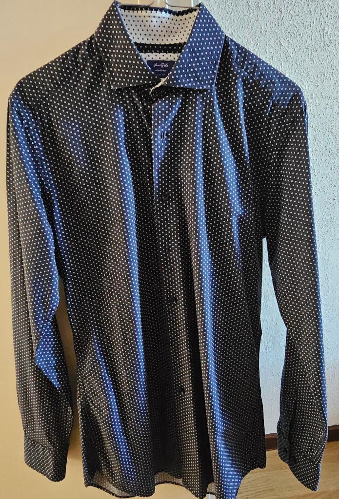 2 heren bloezen: van Gils & Thomas Berger, Kleding | Heren, Overhemden, Zo goed als nieuw, Halswijdte 38 (S) of kleiner, Blauw