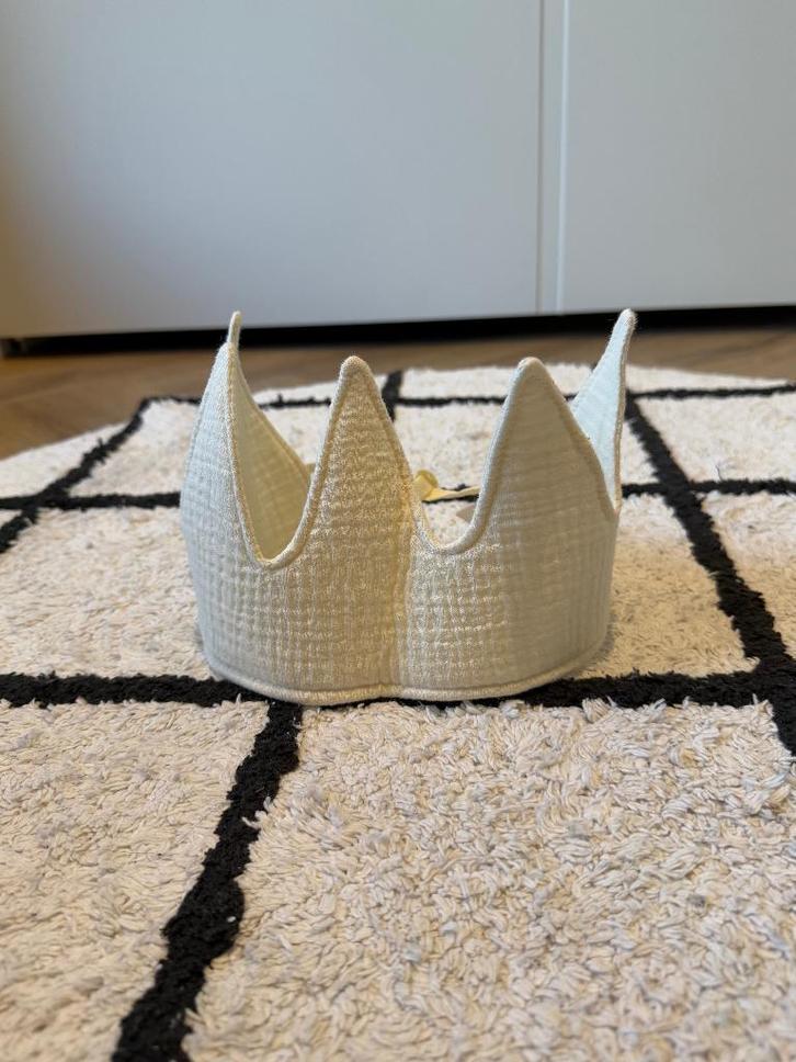 Nieuw creme wit Jollein verjaardagskroon kroon hoed muts, Kinderen en Baby's, Babykleding | Petten en Hoeden, Nieuw, Jongetje of Meisje