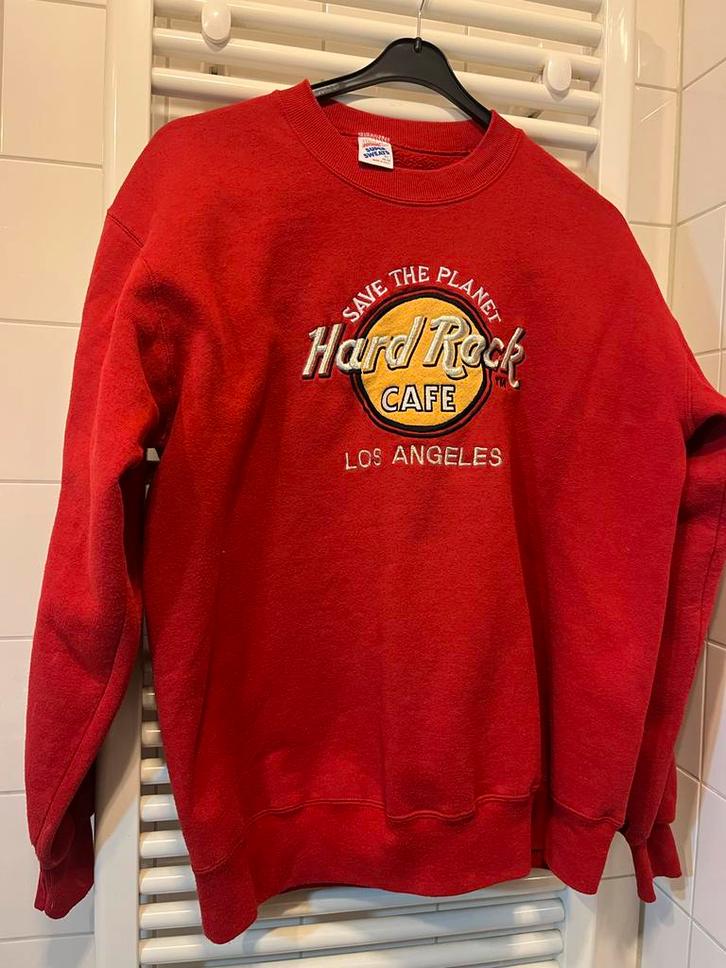 Vintage Hard Rock Cafe Sweater - Save the Planet, Kleding | Heren, Truien en Vesten, Gedragen, Overige maten, Rood, Ophalen