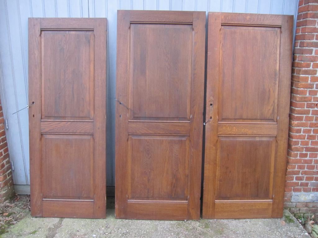 2 stuks 185,5x76,7cm Twee oude LAGE eiken paneeldeuren, Ophalen