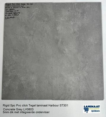 Pvc click Tegel Harbour Grijs met integreerde ondervloer beschikbaar voor biedingen