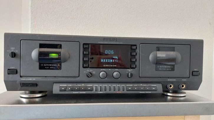 Philips FC 940, Audio, Tv en Foto, Cassettedecks, Dubbel, Philips, Auto-reverse, Tiptoetsen, High speed dubbing, Tape counter