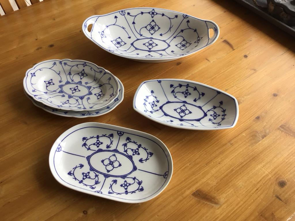 Blauwe Saks Schaaltjes, Ophalen, Gebruikt, Porselein of Keramiek, Schaal