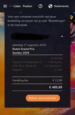 Dutch Grand Prix Zandvoort – Zondag 17 augustus 2025, Tickets en Kaartjes, Eén persoon