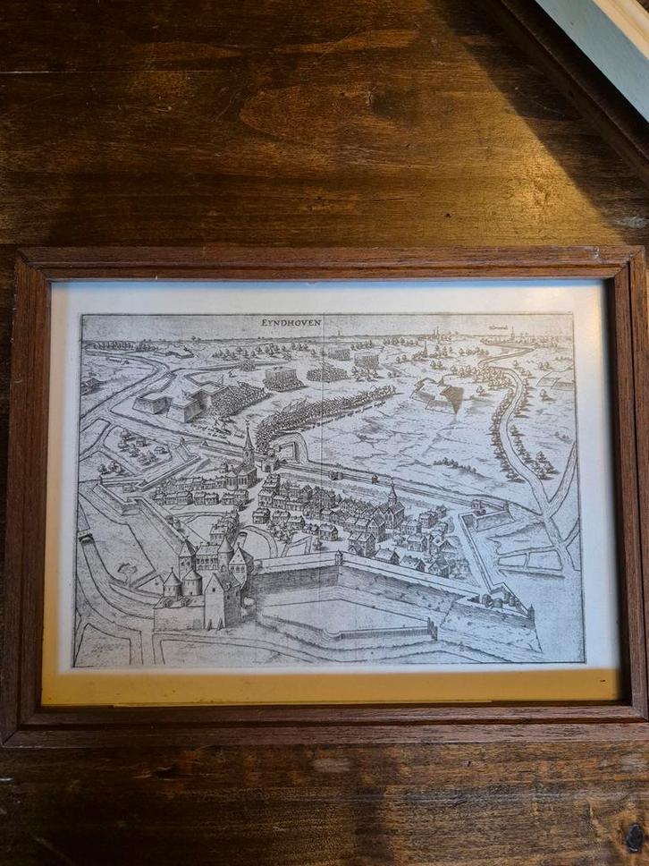 Zeldzame Plattegrond Eindhoven 1612, Antiek en Kunst, Kunst | Etsen en Gravures, Ophalen of Verzenden