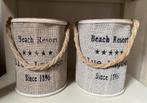 2 kandelaars van jute windlichten landelijk maritiem, Ophalen, Gebruikt, Hout, Minder dan 25 cm