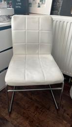 Witte leren stoel, Huis en Inrichting, Stoelen, Ophalen, Gebruikt, Wit, Eén