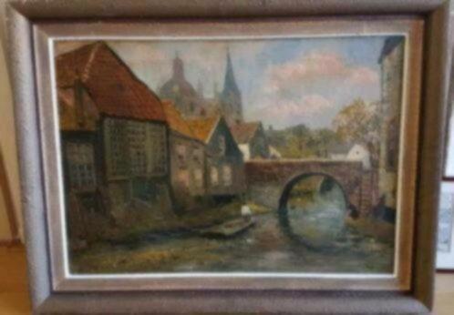 'Groot Olieverf Christoffel Hendr. Dijkman 's Hertogenbosch, Antiek en Kunst, Kunst | Schilderijen | Klassiek, Ophalen
