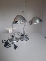 Vintage aluminium tafellamp bureaulamp 2 stuks, Gebruikt, Ophalen of Verzenden