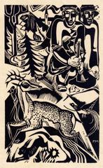 Fokko Mees houtsnede "De Stroopers", 1924, Antiek en Kunst, Kunst | Etsen en Gravures, Ophalen