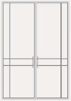 Dubbele stalen deur / Double steel door, 215 cm of meer, Binnendeur, Nieuw, Glas