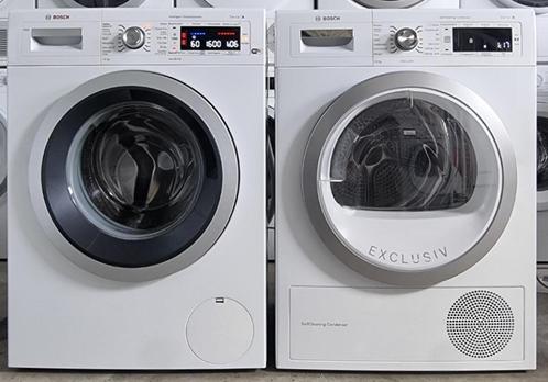 Bosch set 9Kg Wasmachine en Bosch 9Kg Warmtepompdroger., Witgoed en Apparatuur, Wasmachines, Zo goed als nieuw, Voorlader, 8 tot 10 kg