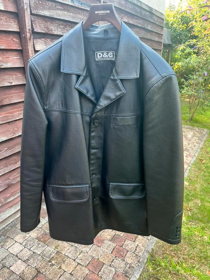Dolce & Gabbana (D&G) Zwart Leren, Kleding | Heren, Jassen | Zomer, Zo goed als nieuw, Maat 52/54 (L), Zwart, Ophalen of Verzenden