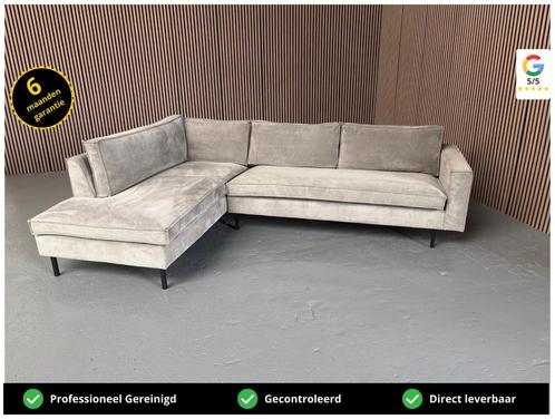 GRATIS LEVERING Ribstof Hoekbank Grijs 285x200 GEREINIGD, Huis en Inrichting, Banken | Bankstellen, Zo goed als nieuw, Hoekbank