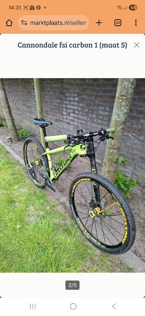 Cannondale fsi carbon 1 Maat S, Fietsen en Brommers, Fietsen | Mountainbikes en ATB, Gebruikt, Dames, Overige merken, 45 tot 49 cm