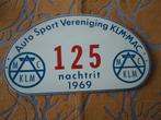KLM Rally 1969 Bord nr.125+Hotelsticker Vintage NOS  Venezia, Verzamelen, Verzenden, Gebruikt, Auto's
