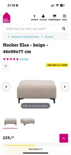 Hocker Elsa leenbakker, Huis en Inrichting, Ophalen, Zo goed als nieuw, Rechthoekig