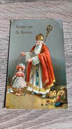 Oude ansichtkaart Groeten van Sint Nicolaas Sinterklaas, Ophalen of Verzenden, 1920 tot 1940, Ongelopen