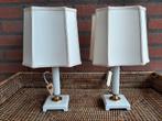Vintage tafellampen met lampenkappen., Ophalen of Verzenden, Zo goed als nieuw, Overige materialen, Vintage