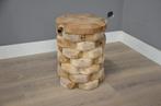 Teak Houten bijzettafel/kruk 35 cm, Ophalen, Nieuw