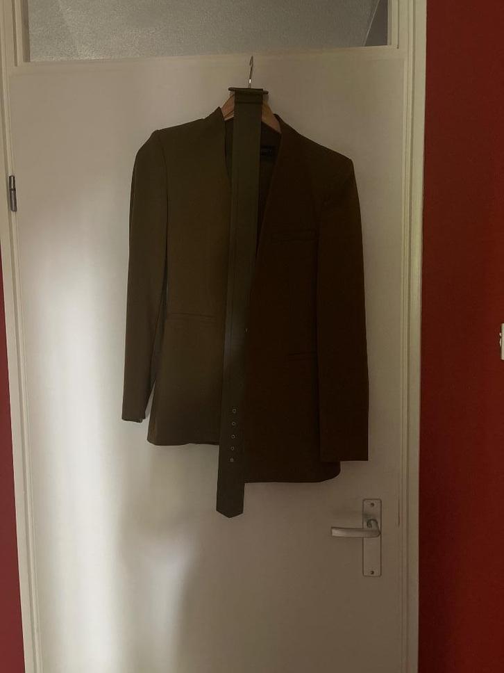 Pak Zara, Kleding | Dames, Jasjes, Kostuums en Pakken, Zo goed als nieuw, Kostuum of Pak, Maat 36 (S), Groen, Ophalen of Verzenden