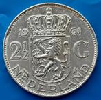 2 1/2 gulden 1961 Juliana, Postzegels en Munten, Munten | Nederland, Zilver, 2½ gulden, Koningin Juliana, Losse munt